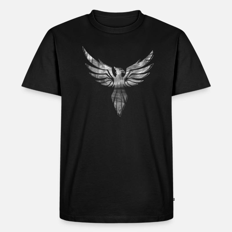 phoenix,vogel,graffiti,silber - Männer Premium Bio T-Shirt - Schwarz