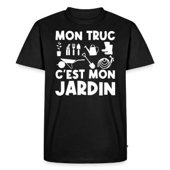Mon truc c'est mon jardin - T-shirt Premium bio Homme - noir - Devant - Nico (187cm)