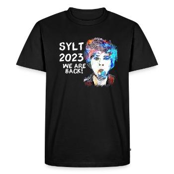 punks,sylt,ticket,punk,tauben,graffiti, - T-shirt Premium bio Homme - noir - Devant - Nico (187cm)