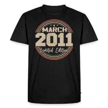 Génial Depuis Mars 2011 Anniversaire 2011 Cadeau - T-shirt Premium bio Homme - noir - Devant - Nico (187cm)