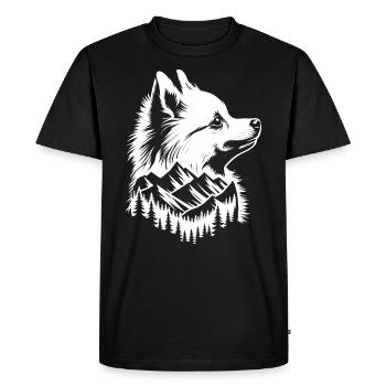 Chien Loulou De Poméranie Montagne - T-shirt Premium bio Homme - noir - Devant - Nico (187cm)