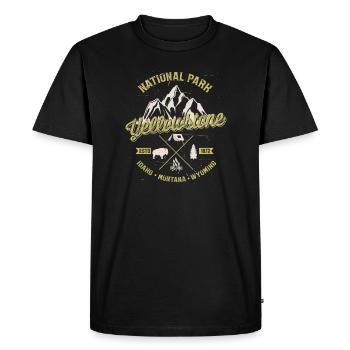 Parc national des États-Unis de Yellowstone Camping-Cart - T-shirt Premium bio Homme - noir - Devant - Nico (187cm)