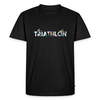 triathlon - Men's Premium Organic T-Shirt - black - Front - Nico (187cm)