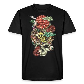 Brain Doodle - Men's Premium Organic T-Shirt - black - Front - Nico (187cm)