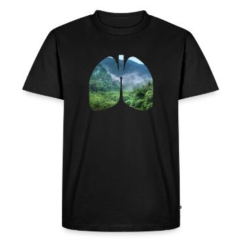 Environnement des poumons Conservation de la nature Changement de climat Durabilité - T-shirt Premium bio Homme - noir - Devant - Nico (187cm)