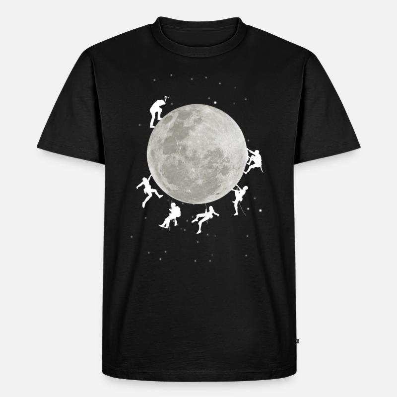 Auf den Mond klettern - Männer Premium Bio T-Shirt - Schwarz