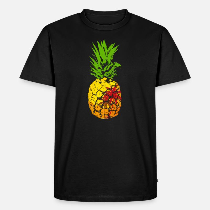 Pineapple Beach Ananas - Männer Premium Bio T-Shirt - Schwarz