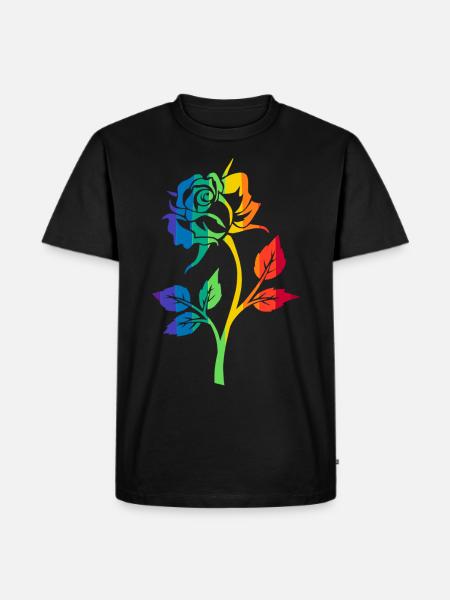 RAINBOW ROSE - Men's Premium Organic T-Shirt - black