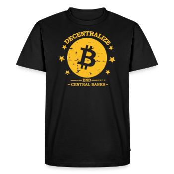 CRÉDIT DE CRYPTO EN BITCOINES FED CENTRALBANKS FED - T-shirt Premium bio Homme - noir - Devant - Nico (187cm)