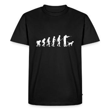 Funny evolution hunting hunter hunting dog design - Men's Premium Organic T-Shirt - black - Front - Nico (187cm)