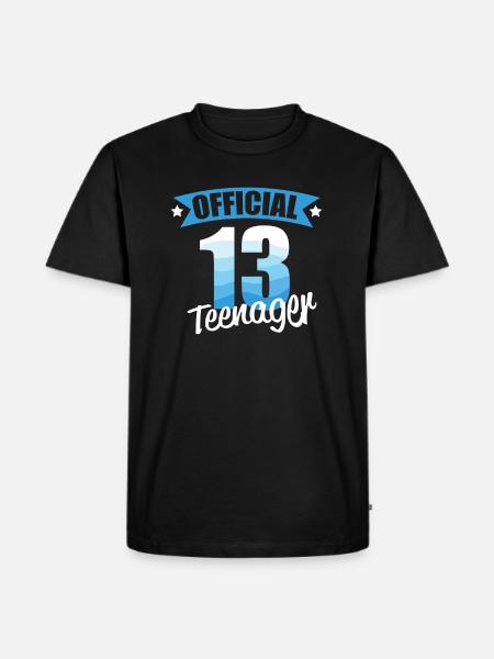 Officially teenage 13th birthday - Men's Premium Organic T-Shirt - black