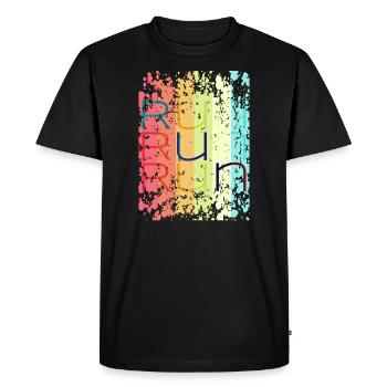 run run - T-shirt Premium bio Homme - noir - Devant - Nico (187cm)