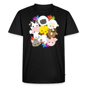 Animaux de ferme animaux fermier agriculteur cadeau - T-shirt Premium bio Homme - noir - Devant - Nico (187cm)