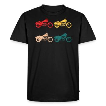 Rétro chopper cadeau motard moto rétro - T-shirt Premium bio Homme - noir - Devant - Nico (187cm)