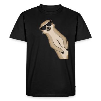 Lunettes de soleil suricate drôle cadeau animaux - T-shirt Premium bio Homme - noir - Devant - Nico (187cm)