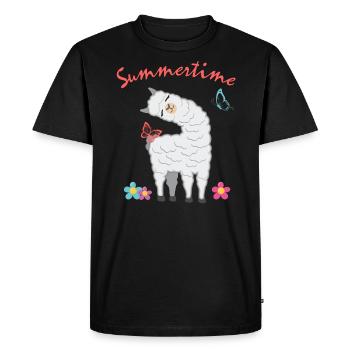Vacances d'été en cadeau d'alpaga lama d'été - T-shirt Premium bio Homme - noir - Devant - Nico (187cm)
