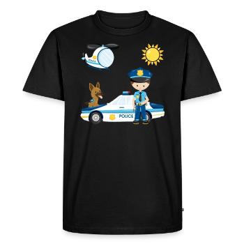 Police enfants cadeau flic garçon fille - T-shirt Premium bio Homme - noir - Devant - Nico (187cm)