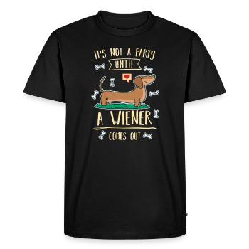 Es ist keine Party, bis ein Würstchen als Dackel - T-shirt Premium bio Homme - noir - Devant - Nico (187cm)