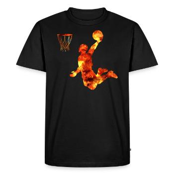 Joueur de basket-ball - T-shirt Premium bio Homme - noir - Devant - Nico (187cm)