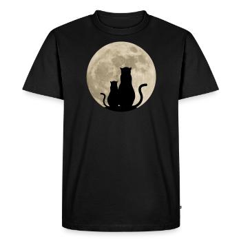 Chats lune cadeau drôle femmes hommes enfants - T-shirt Premium bio Homme - noir - Devant - Nico (187cm)