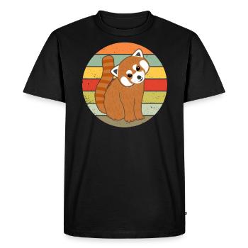 Panda rouge panda bear mignon femmes hommes enfants - T-shirt Premium bio Homme - noir - Devant - Nico (187cm)