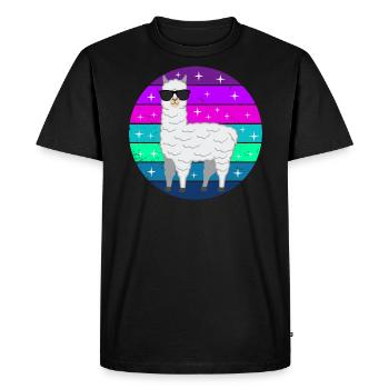 Lama alpaga drôle cadeau femmes hommes enfants - T-shirt Premium bio Homme - noir - Devant - Nico (187cm)