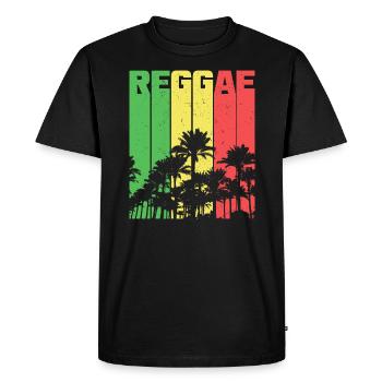Reggae Rasta Rastafarian Jamaïque - T-shirt Premium bio Homme - noir - Devant - Nico (187cm)