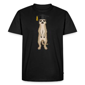 Bachelor Master Studium Abschluss Erdmännchen - Männer Premium Bio T-Shirt - Schwarz - Vorne - Nico (187cm)
