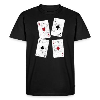 Playing cards cards ace card game gift funny - Men's Premium Organic T-Shirt - black - Front - Nico (187cm)