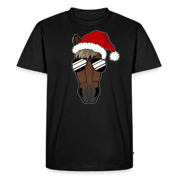 Drôle de cheval De Noël cadeau idée cadeau - T-shirt Premium bio Homme - noir - Devant - Nico (187cm)