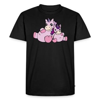 Cute unicorn gift unicorns mom child - Men's Premium Organic T-Shirt - black - Front - Nico (187cm)