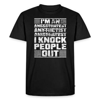 anesthesia anesthesiologist crna anesthetist - Men's Premium Organic T-Shirt - black - Front - Nico (187cm)