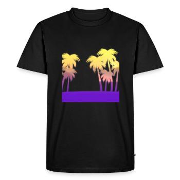 Coucher de soleil sur l'île de Palm - T-shirt Premium bio Homme - noir - Devant - Nico (187cm)