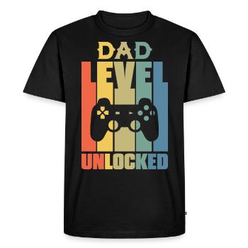 Dad Level Unlocked Gaming New Dad - Men's Premium Organic T-Shirt - black - Front - Nico (187cm)