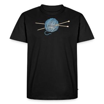Knitting knitwear yarn wool ball wool gift - Men's Premium Organic T-Shirt - black - Front - Nico (187cm)