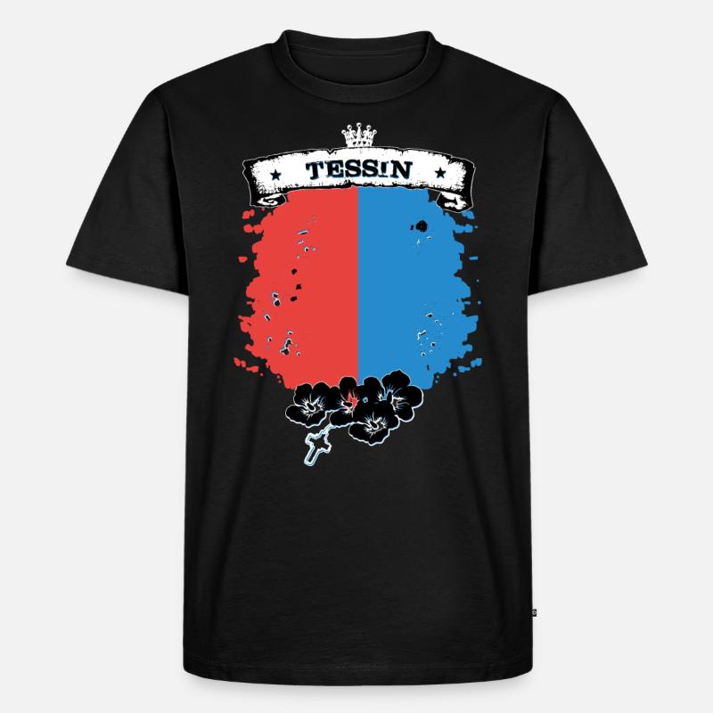 Tessin - Männer Premium Bio T-Shirt - Schwarz