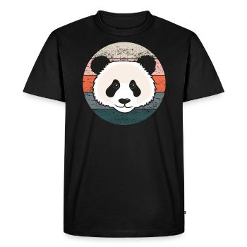 Grand panda cadeau Femmes Hommes Enfants Rétro - T-shirt Premium bio Homme - noir - Devant - Nico (187cm)