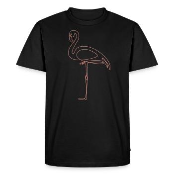 Flamingo One Line Art Art Abstrait Cadeau - T-shirt Premium bio Homme - noir - Devant - Nico (187cm)