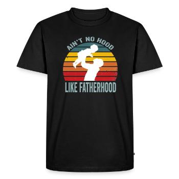 Vintage Dad Father Ain’t No Hood Like Fatherhood - T-shirt Premium bio Homme - noir - Devant - Nico (187cm)
