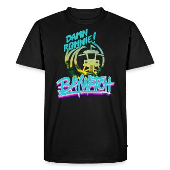 Baywatch Damn Ronnie! - T-shirt Premium bio Homme - noir - Devant - Nico (187cm)