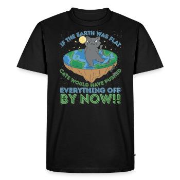 Si la terre était plate, les chats auraient poussé - T-shirt Premium bio Homme - noir - Devant - Nico (187cm)