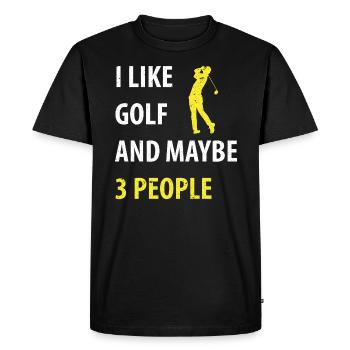 I Like Golf And Maybe 3 People - Men's Premium Organic T-Shirt - black - Front - Nico (187cm)