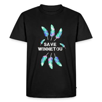 save winnetou,winnetou,feathers,illustration - Men's Premium Organic T-Shirt - black - Front - Nico (187cm)