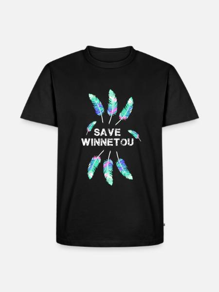 save winnetou,winnetou,federn,illustration - Männer Premium Bio T-Shirt - Schwarz