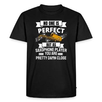 Saxophone Jazz Musique Drôle Cadeau Saxophoniste - T-shirt Premium bio Homme - noir - Devant - Nico (187cm)