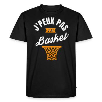 J Peux Pas J Ai Basket - T-shirt Premium bio Homme - noir - Devant - Nico (187cm)