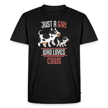 Farmer Farmer Farm Animal Girl Gift Cow - Men's Premium Organic T-Shirt - black - Front - Nico (187cm)