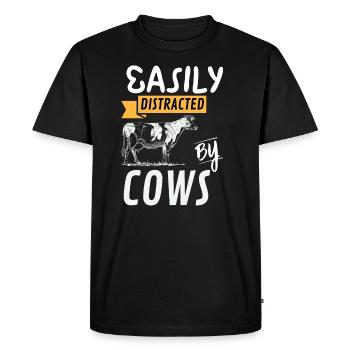 Farm Animal Farmer Drôle Farmer Gift Cow - T-shirt Premium bio Homme - noir - Devant - Nico (187cm)