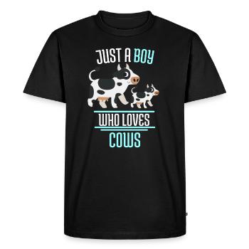 Farmer Farmer Farm Animal Boy Gift Cow - Men's Premium Organic T-Shirt - black - Front - Nico (187cm)