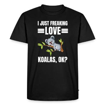 Amoureux des animaux Australie Zoo Animal Cadeau Koala - T-shirt Premium bio Homme - noir - Devant - Nico (187cm)